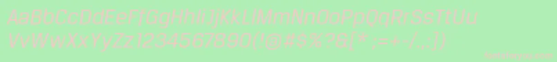 BreuertextItalic Font – Pink Fonts on Green Background