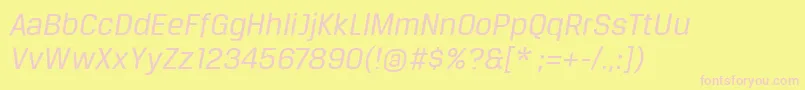 BreuertextItalic Font – Pink Fonts on Yellow Background