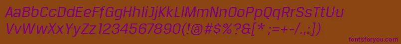 BreuertextItalic Font – Purple Fonts on Brown Background