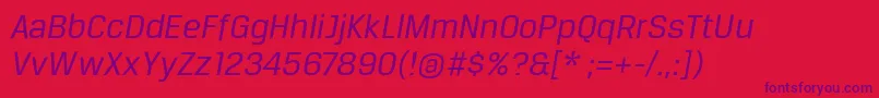 BreuertextItalic Font – Purple Fonts on Red Background