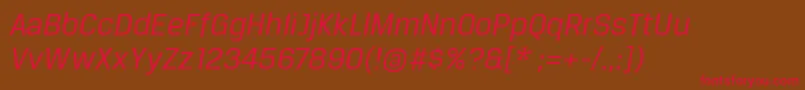 BreuertextItalic Font – Red Fonts on Brown Background