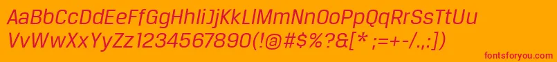 BreuertextItalic Font – Red Fonts on Orange Background