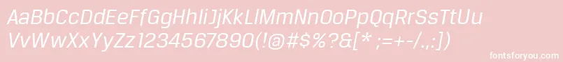 BreuertextItalic Font – White Fonts on Pink Background