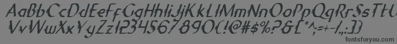 GypsyRoadCondensedItalic Font – Black Fonts on Gray Background