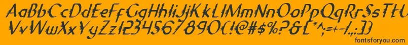 GypsyRoadCondensedItalic Font – Black Fonts on Orange Background