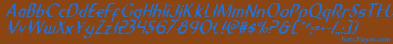 フォントGypsyRoadCondensedItalic – 茶色の背景に青い文字