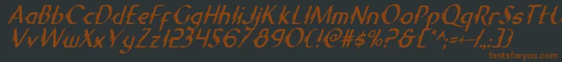 GypsyRoadCondensedItalic Font – Brown Fonts on Black Background