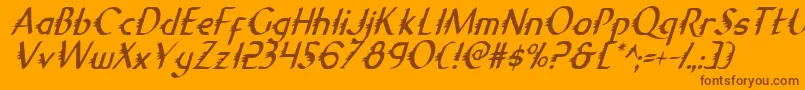 GypsyRoadCondensedItalic Font – Brown Fonts on Orange Background