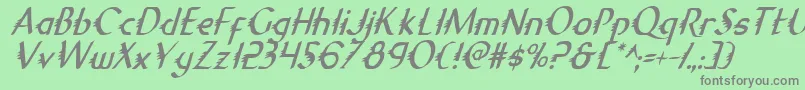 GypsyRoadCondensedItalic Font – Gray Fonts on Green Background