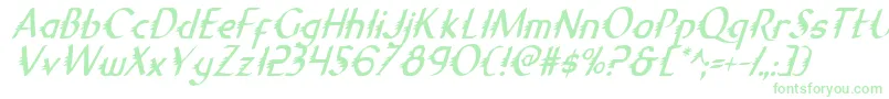 GypsyRoadCondensedItalic-fontti – vihreät fontit valkoisella taustalla
