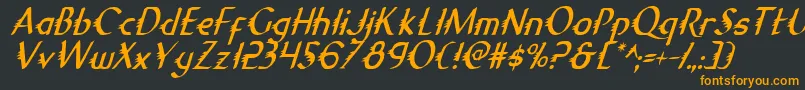 フォントGypsyRoadCondensedItalic – 黒い背景にオレンジの文字
