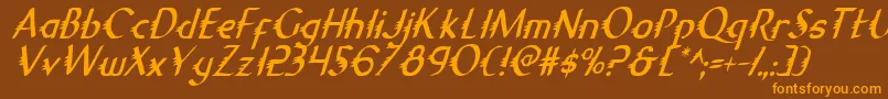 GypsyRoadCondensedItalic Font – Orange Fonts on Brown Background