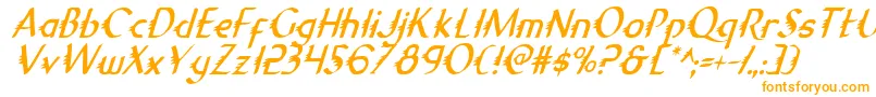 GypsyRoadCondensedItalic Font – Orange Fonts on White Background