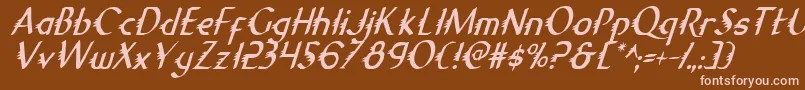 フォントGypsyRoadCondensedItalic – 茶色の背景にピンクのフォント