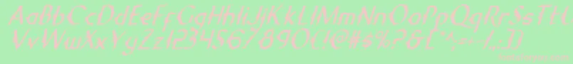 GypsyRoadCondensedItalic-fontti – vaaleanpunaiset fontit vihreällä taustalla