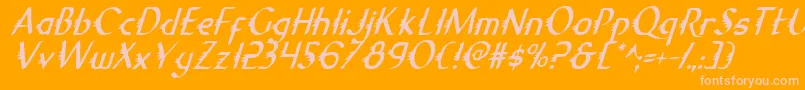 GypsyRoadCondensedItalic Font – Pink Fonts on Orange Background
