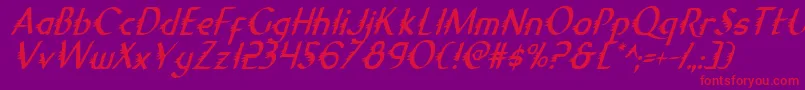 GypsyRoadCondensedItalic Font – Red Fonts on Purple Background