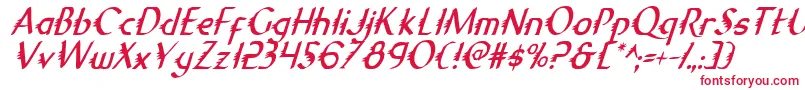 GypsyRoadCondensedItalic Font – Red Fonts