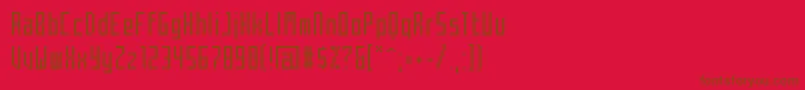 MechaCondensed Font – Brown Fonts on Red Background