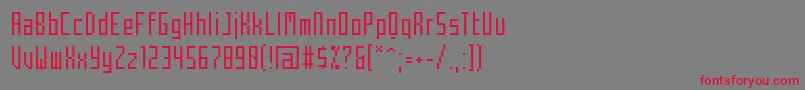 フォントMechaCondensed – 赤い文字の灰色の背景