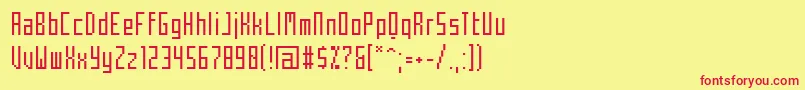 MechaCondensed Font – Red Fonts on Yellow Background