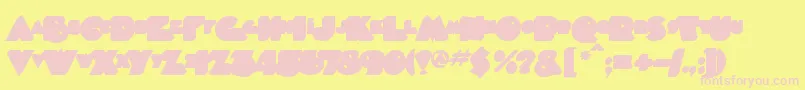 Timepiece3Dbackfill Font – Pink Fonts on Yellow Background