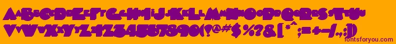 Шрифт Timepiece3Dbackfill – фиолетовые шрифты на оранжевом фоне