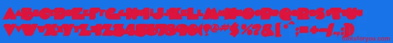 フォントTimepiece3Dbackfill – 赤い文字の青い背景