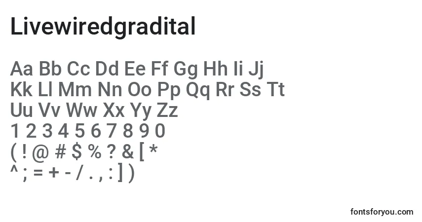 Czcionka Livewiredgradital – alfabet, cyfry, specjalne znaki