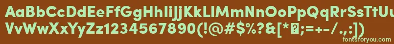 SofiaProBlack-fontti – vihreät fontit ruskealla taustalla