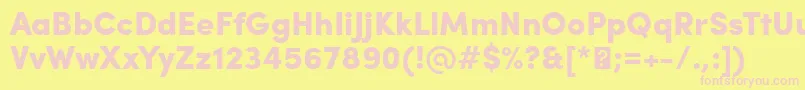 SofiaProBlack-fontti – vaaleanpunaiset fontit keltaisella taustalla