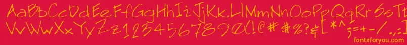 NeilRegular Font – Orange Fonts on Red Background