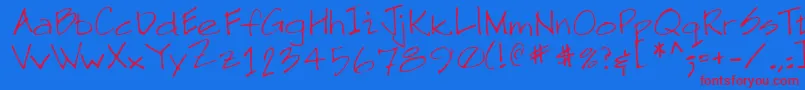 NeilRegular Font – Red Fonts on Blue Background