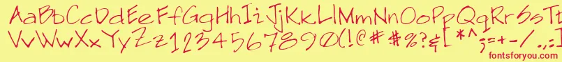 NeilRegular Font – Red Fonts on Yellow Background