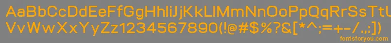 VitroDemibold-Schriftart – Orangefarbene Schriften auf grauem Hintergrund