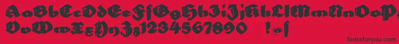 Bigella Font – Black Fonts on Red Background