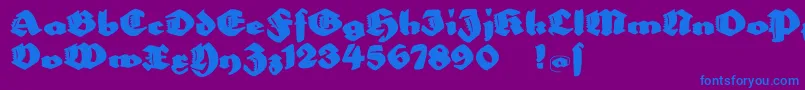 Bigella Font – Blue Fonts on Purple Background