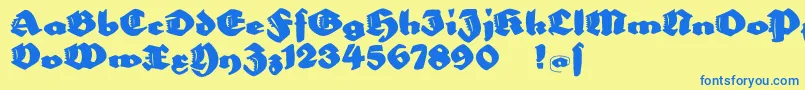 Bigella Font – Blue Fonts on Yellow Background