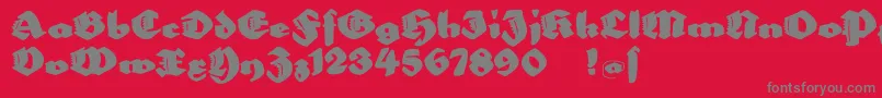 フォントBigella – 赤い背景に灰色の文字