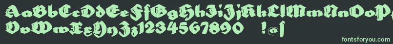 フォントBigella – 黒い背景に緑の文字