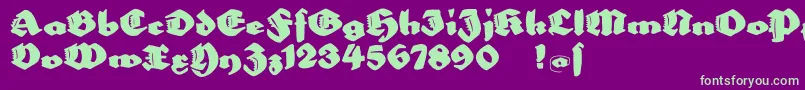 Bigella Font – Green Fonts on Purple Background