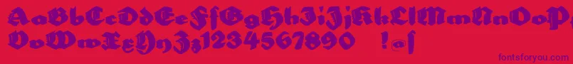 Bigella Font – Purple Fonts on Red Background