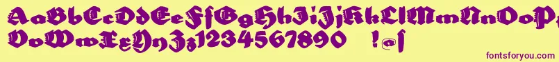 Шрифт Bigella – фиолетовые шрифты на жёлтом фоне