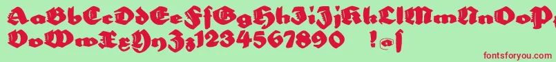 Bigella Font – Red Fonts on Green Background