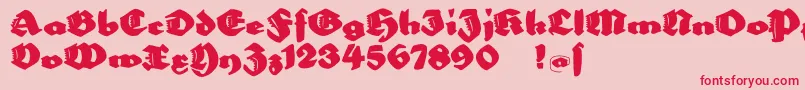 Fonte Bigella – fontes vermelhas em um fundo rosa