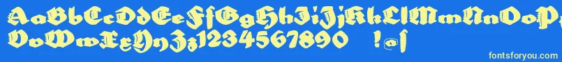 Bigella Font – Yellow Fonts on Blue Background