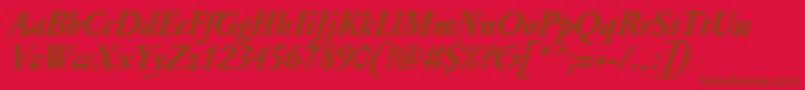 PentagrafOtBoldItalic Font – Brown Fonts on Red Background