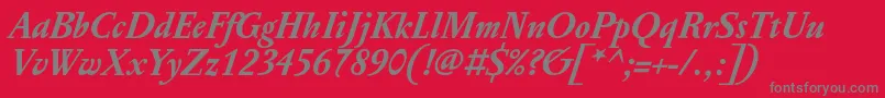 PentagrafOtBoldItalic Font – Gray Fonts on Red Background