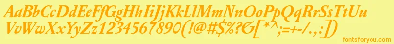 PentagrafOtBoldItalic Font – Orange Fonts on Yellow Background