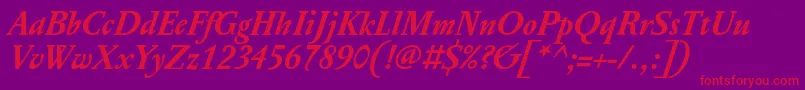 Шрифт PentagrafOtBoldItalic – красные шрифты на фиолетовом фоне